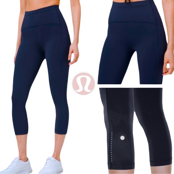 Lululemon Swift Speed High-Rise Crop 21” Blue Size 20 - Picture 1 of 16